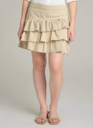 Jupe courte coupe droite beige ESSENTIEL ANTWERP femme