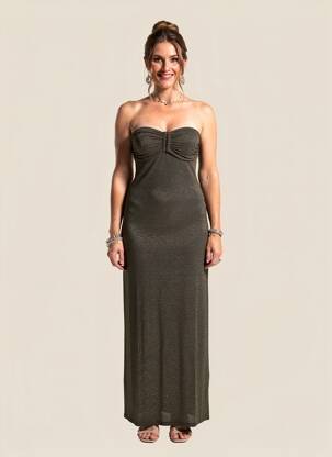 Robe longue sans manche sans manche or BELIZA femme