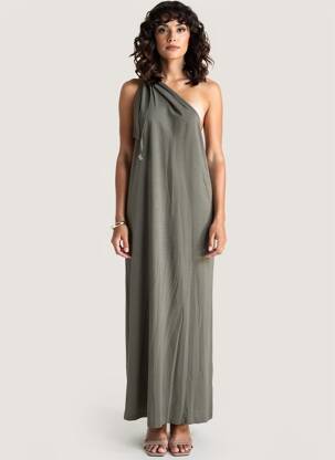 Robe longue sans manche sans manche vert DIEGA femme