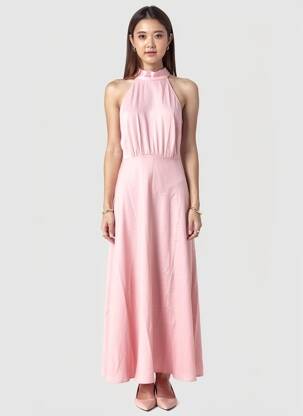 Robe longue sans manche sans manche rose SAMSOE & SAMSOE femme