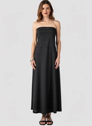 Robe longue sans manche sans manche noir BELIZA femme