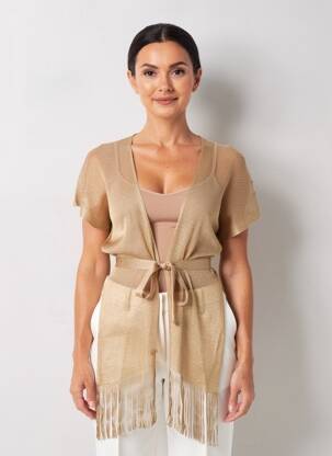 Gilet manches courtes col v or BELIZA femme
