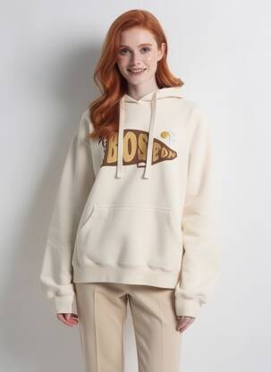 Sweat-shirt à capuche tissage jersey manches longues blanc NEWTONE femme