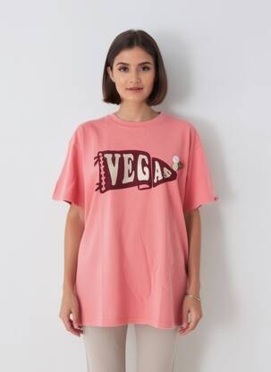 T-shirt coupe droite manches courtes rose NEWTONE femme