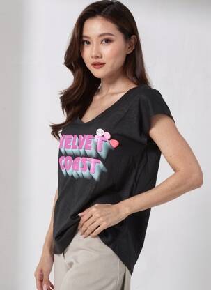 T-shirt coupe droite manches courtes noir NEWTONE femme