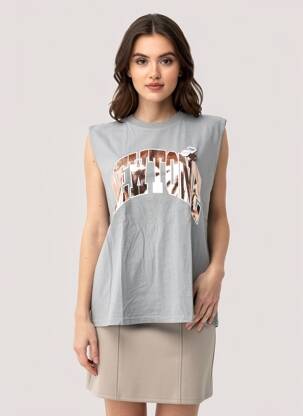 Débardeur coupe droite sans manche gris NEWTONE femme