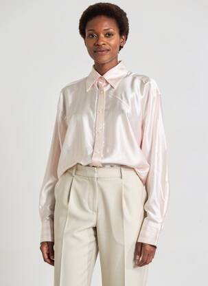 Chemisier coupe fluide manches longues rose DMN femme