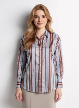 Chemisier coupe fluide manches longues violet DIEGA femme