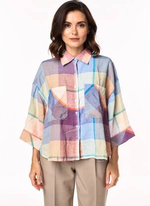 Chemisier tissage crêpe manches 3/4 orange BARBOUR femme