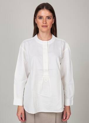 Tunique manches longues fermeture boutonnée sur le devant beige ANNE MI femme