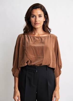 Blouse manches 3/4 manches 3/4 marron VANESSA BRUNO femme
