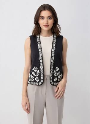 Gilet sans manche coupe droite noir VILA femme