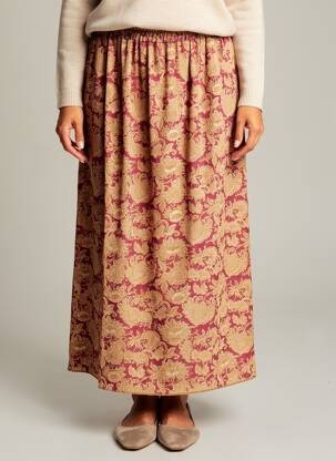 Jupe longue coupe fluide or HOD femme