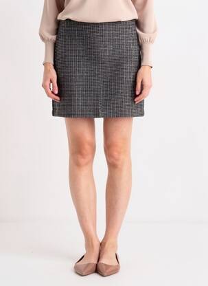 Jupe courte taille à pinces gris GRACE & MILA femme