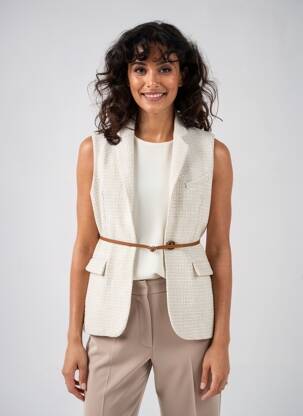 Gilet sans manche poches beige VANESSA BRUNO femme