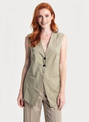 Gilet sans manche poches vert SAMSOE & SAMSOE femme
