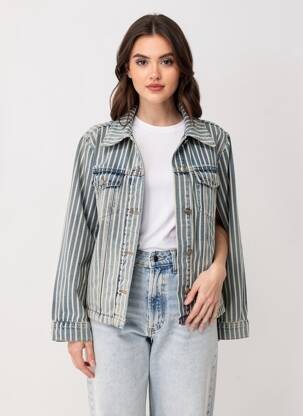 Veste casual poignets boutonnés avec fente bleu GANNI femme