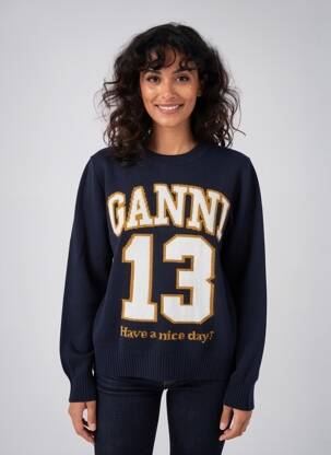 Pull stretch manches longues bleu GANNI femme