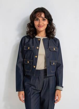 Veste casual col rond bleu VANESSA BRUNO femme