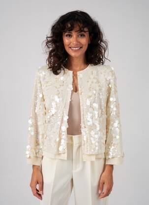 Veste chic col rond beige PHISIQUE DU ROLE femme