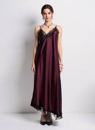 Robe longue fines bretelles fines bretelles violet IMPERIAL femme