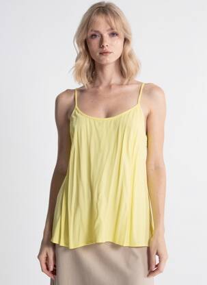 T-shirt coupe droite fines bretelles jaune SEE U SOON femme