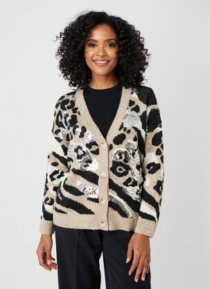 Gilet manches longues resserrée sur le bas beige FRIME femme
