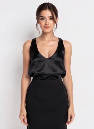Top stretch fines bretelles noir IMPERIAL femme