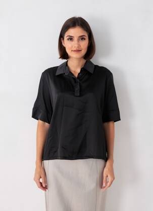 Blouse manches courtes noir PLEASE femme