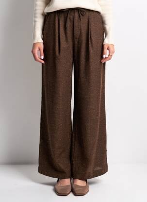 Pantalon large poches taille normale marron SEE U SOON femme