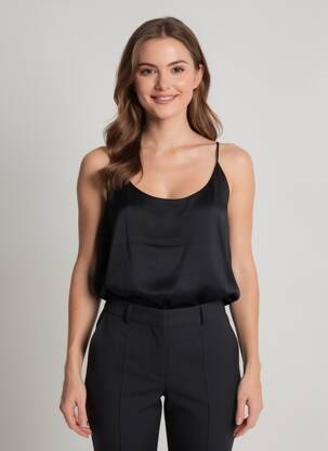 Top manches bretelles ajustables fines bretelles noir SCOTCH & SODA femme