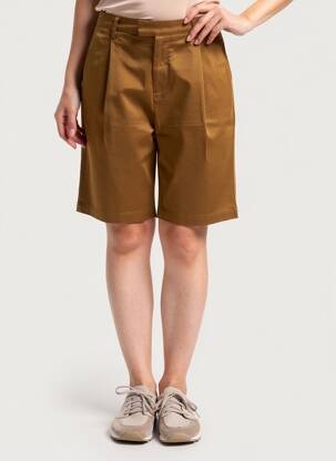 Bermuda taille haute taille haute marron LEON & HARPER femme