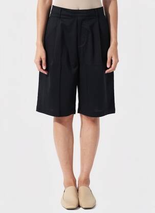 Bermuda taille haute taille haute noir LEON & HARPER femme