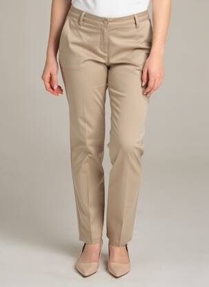 Pantalon chino tissage popeline taille normale beige TRUSSARDI JEANS femme