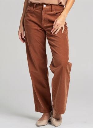 Pantalon droit stretch taille haute marron LEVI'S femme