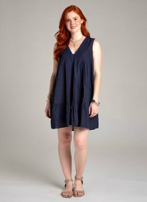 Robe courte sans manche sans manche bleu NAIS femme