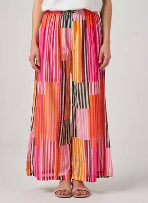 Pantalon large tissage popeline taille normale rose SUNNY STUDIO femme