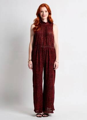 Combi-pantalon tissage crêpe sans manche orange SCOTCH & SODA femme