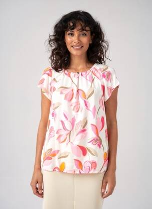 Blouse tissage popeline manches courtes rose BETTY BARCLAY femme