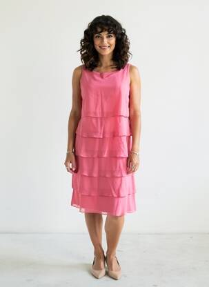 Robe mi-longue coupe fluide sans manche rose VERA MONT femme