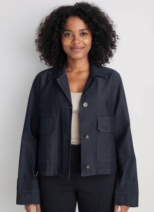 Veste casual coupe droite bleu O'MER femme