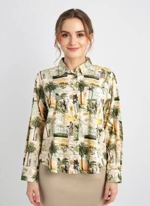 Chemisier coupe cintrée manches longues beige MKT STUDIO femme