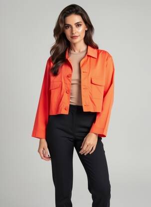 Veste casual poignets boutonnés avec fente orange ROBE LEGERE BY VERA MONT femme