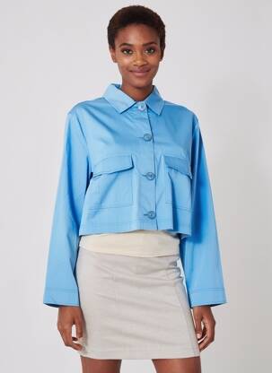 Veste casual poignets boutonnés avec fente bleu ROBE LEGERE BY VERA MONT femme