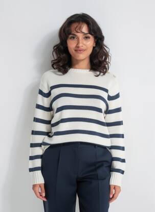 Pull stretch manches longues beige SIGNE NATURE femme
