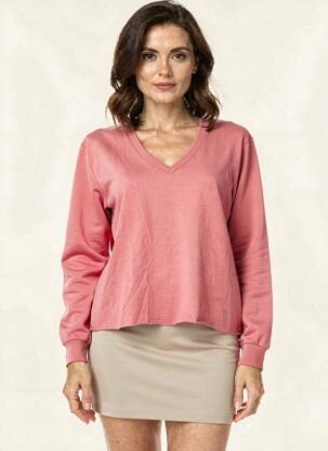 Sweat-shirt stretch manches longues rose ANONYM APPAREL femme