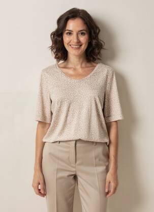 T-shirt stretch manches courtes beige STREET ONE femme