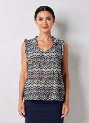 Blouse tissage popeline manches courtes bleu STREET ONE femme
