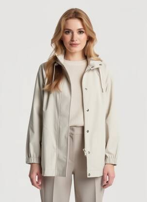 Imperméable finition intérieure doublure satiné a capuche beige BETTY BARCLAY femme