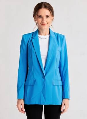 Blazer poches bleu SIGNE NATURE femme